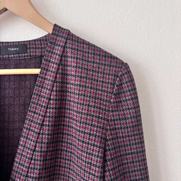 NOT FOR SALE Theory Collins Houndstooth Knit Slit Cardigan - Picture 4 of 8